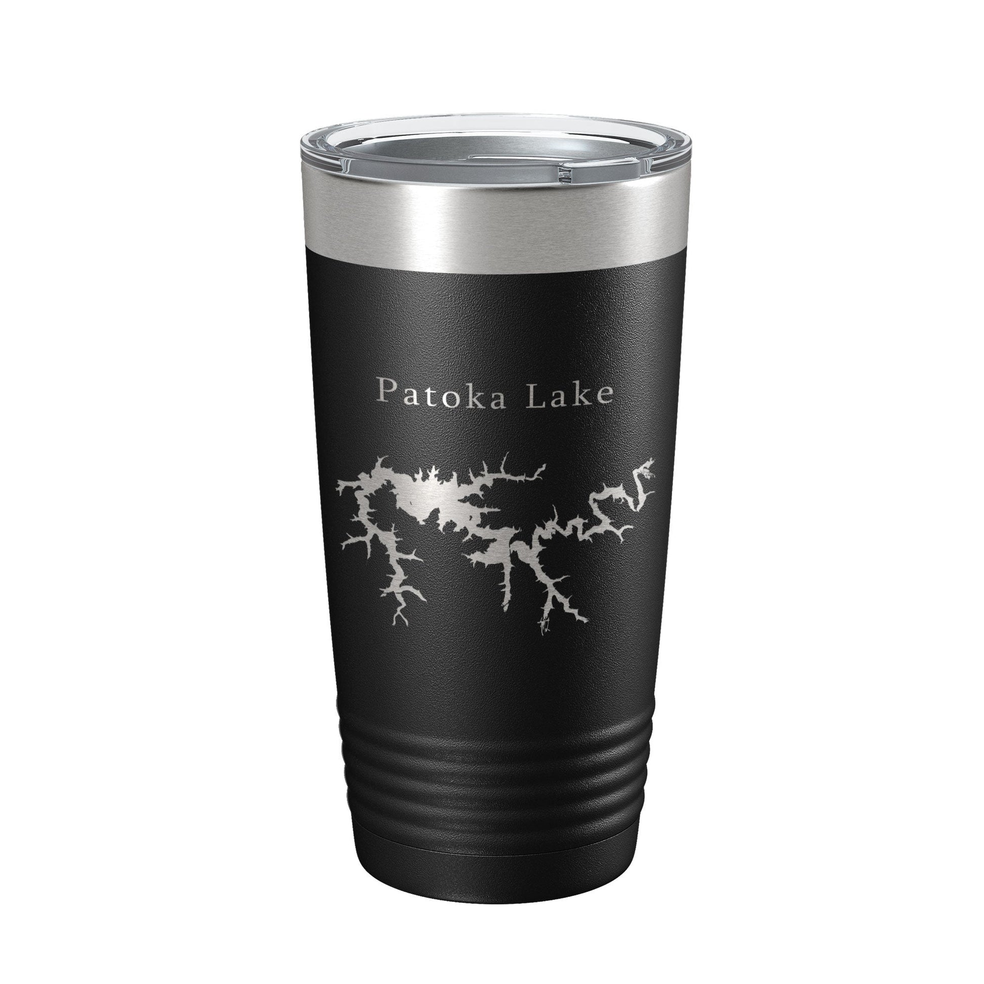 Patoka Lake Map Tumbler Travel Mug Insulated Laser Engraved Coffee Cup Indiana 20 oz-0