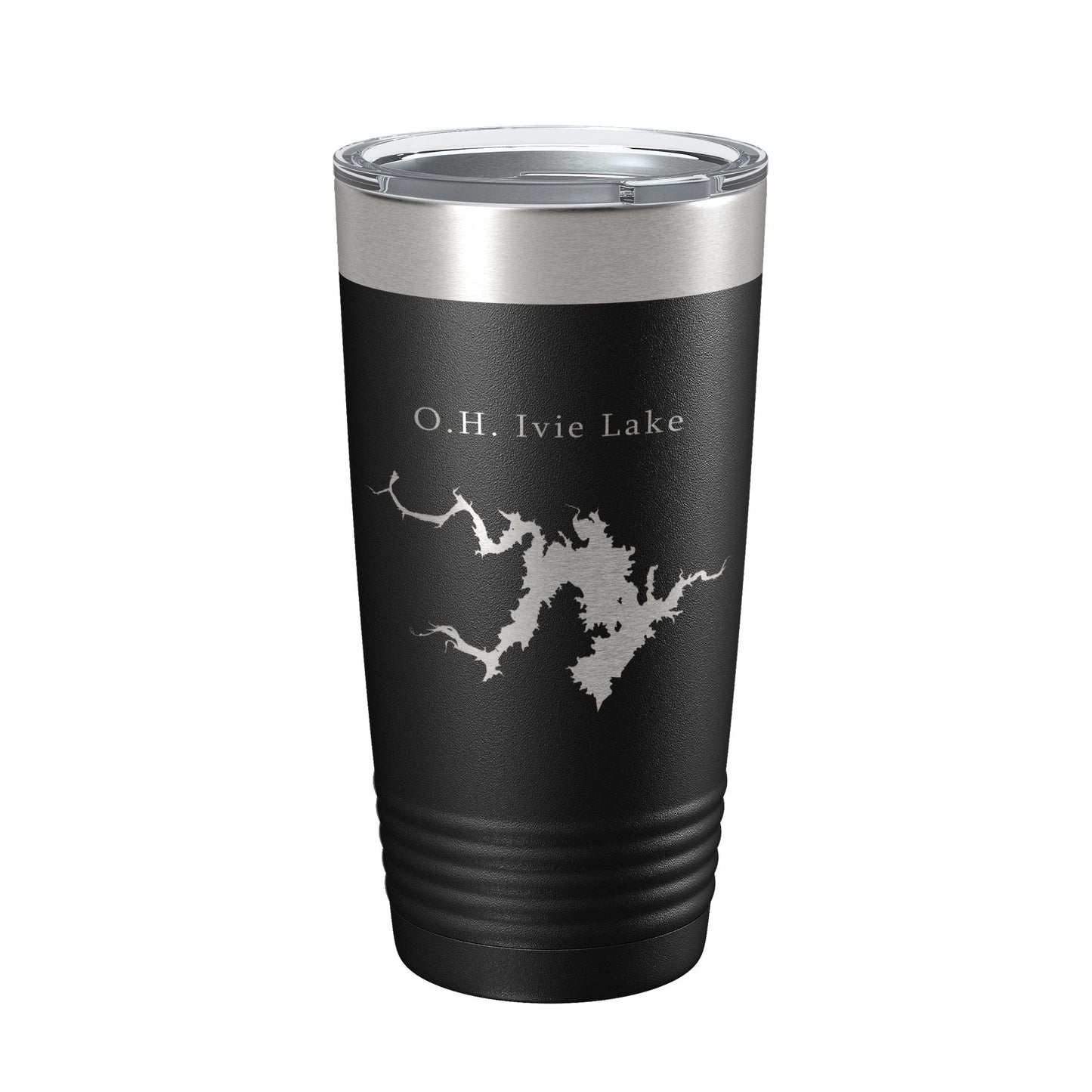 O.H. Ivie Lake Stacy Reservoir Map Tumbler Travel Mug Insulated Laser Engraved Coffee Cup Texas 20 oz-0