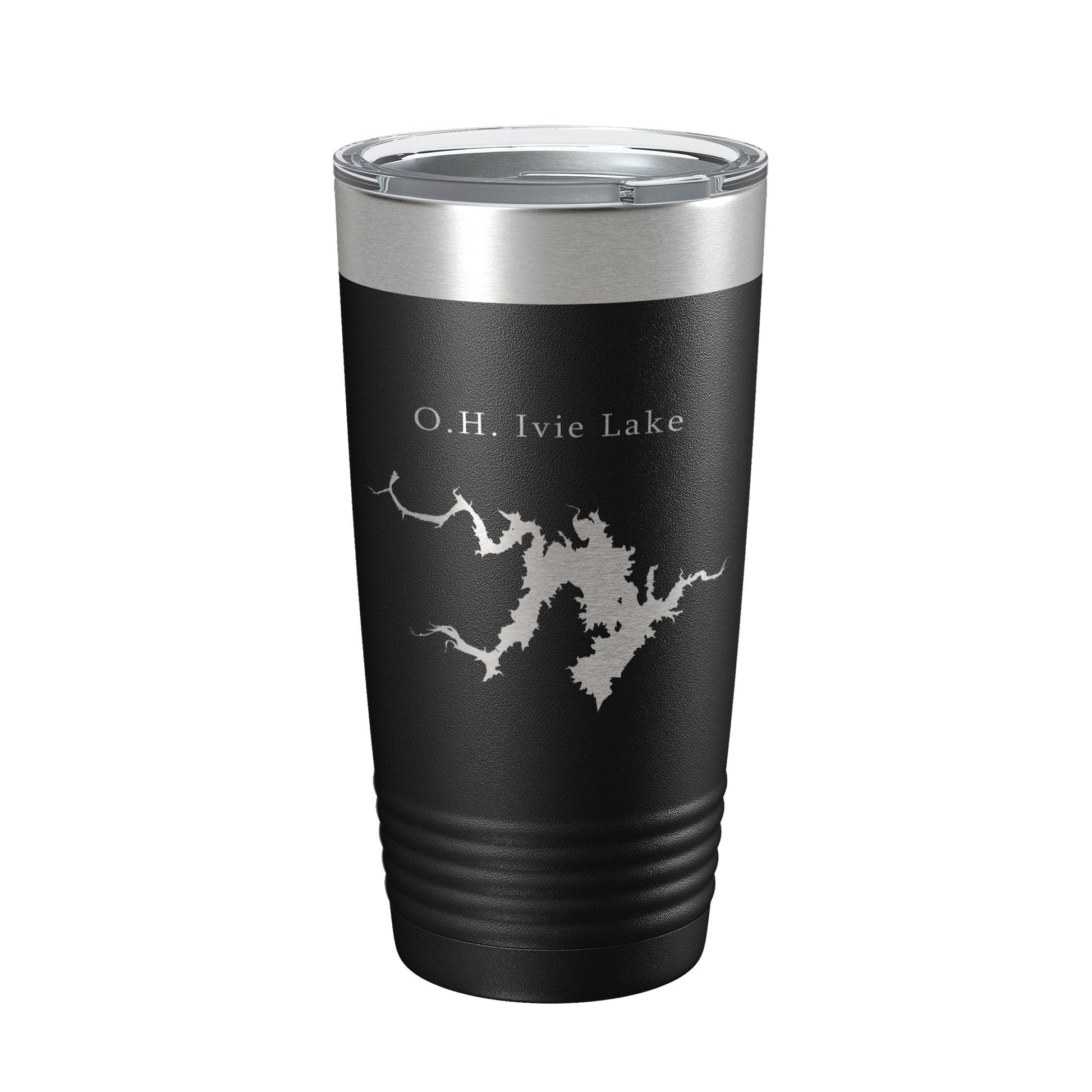 O.H. Ivie Lake Stacy Reservoir Map Tumbler Travel Mug Insulated Laser Engraved Coffee Cup Texas 20 oz-0
