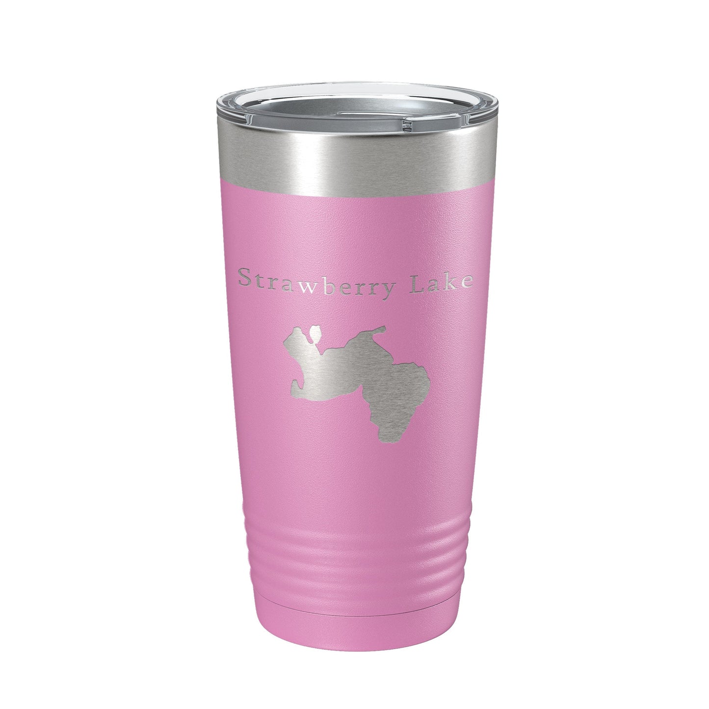 Strawberry Lake Map Tumbler Travel Mug Insulated Laser Engraved Coffee Cup Huron River Chain of Lakes Michigan 20 oz-14