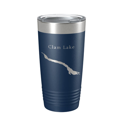 Clam Lake Map Tumbler Travel Mug Insulated Laser Engraved Coffee Cup Michigan 20 oz-2