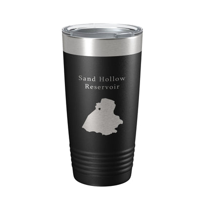 Sand Hollow Reservoir Tumbler Lake Map Travel Mug Insulated Laser Engraved Coffee Cup Utah 20 oz-0