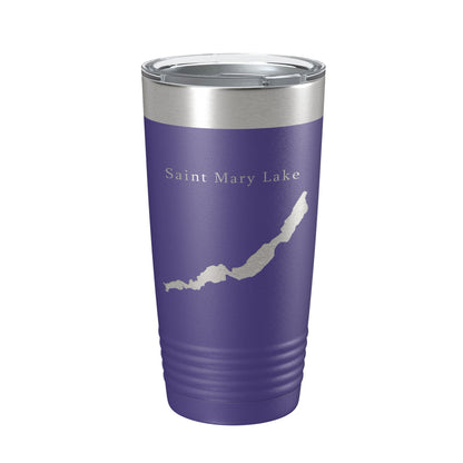 Saint Mary Lake Map Tumbler Travel Mug Insulated Laser Engraved Coffee Cup Glacier National Park Montana 20 oz-15
