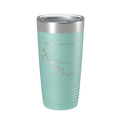 East Lynn Lake Map Tumbler Travel Mug Insulated Laser Engraved Coffee Cup West Virginia 20 oz-12
