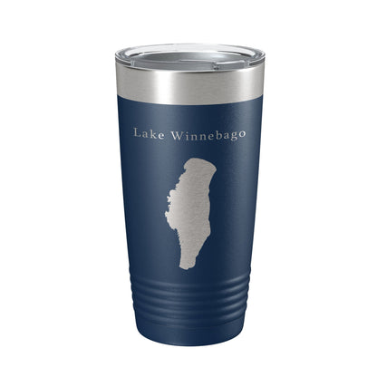 Lake Winnebago Map Tumbler Travel Mug Insulated Laser Engraved Coffee Cup Wisconsin 20 oz-2