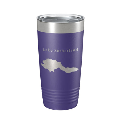 Lake Sutherland Map Tumbler Travel Mug Insulated Laser Engraved Coffee Cup Washington 20 oz-15