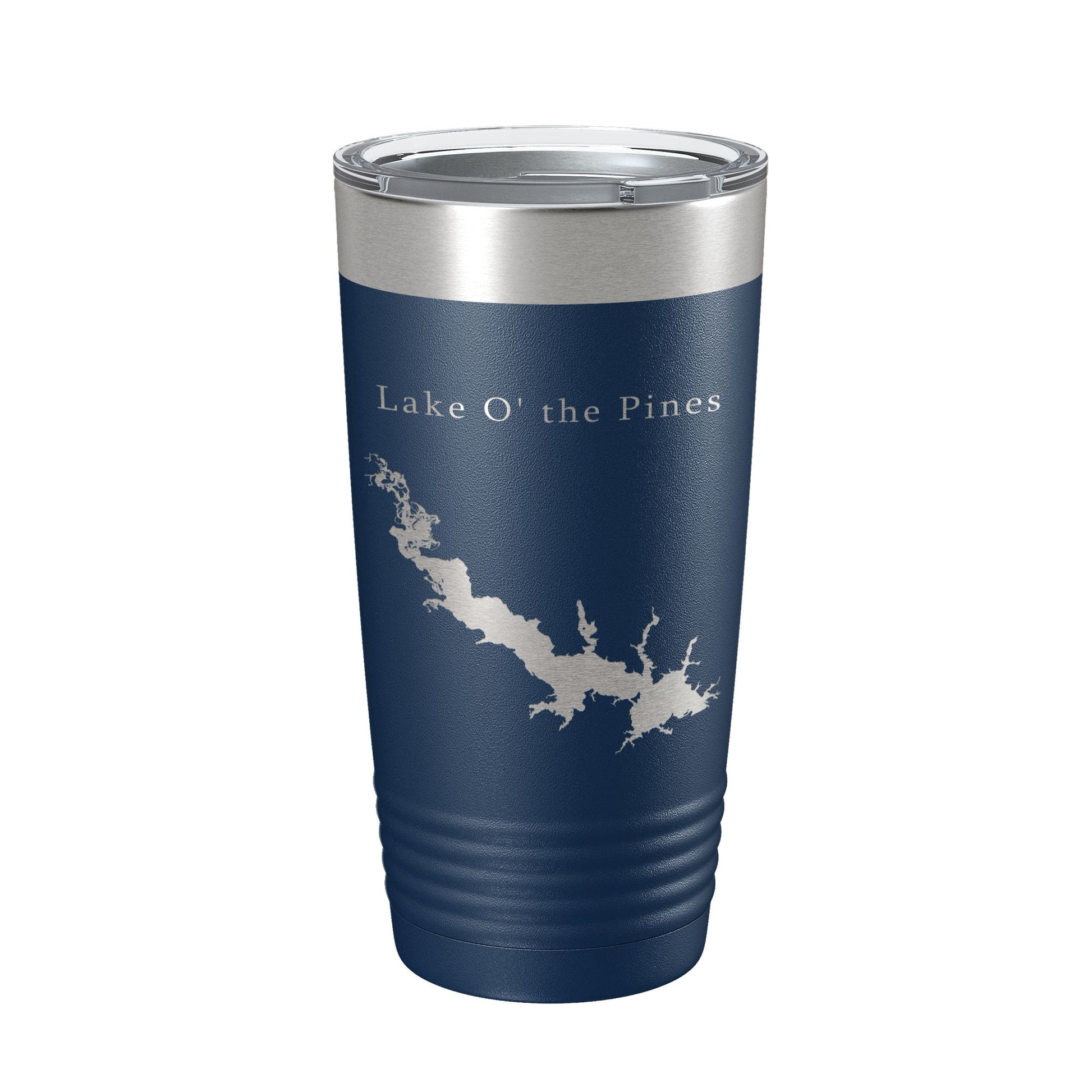 Lake O' the Pines Map Tumbler Travel Mug Insulated Laser Engraved Coffee Cup Texas 20 oz-2