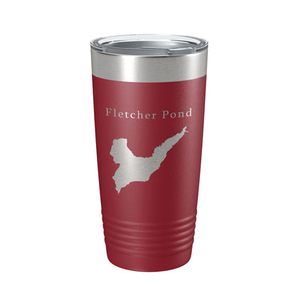 Fletcher Pond Tumbler Lake Map Travel Mug Insulated Laser Engraved Coffee Cup Michigan 20 oz-18