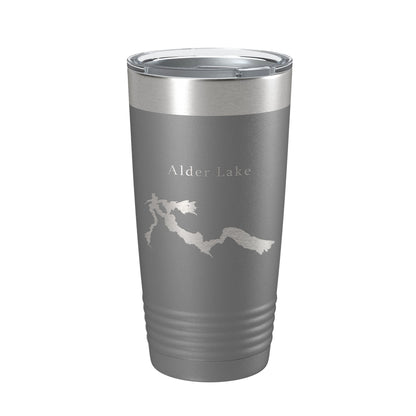 Alder Lake Map Tumbler Travel Mug Insulated Laser Engraved Coffee Cup Washington 20 oz-16