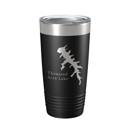 Carroll County Thousand Acre Recreation Lake Map Tumbler Travel Mug Insulated Laser Engraved Coffee Cup Tennessee 20 oz-0