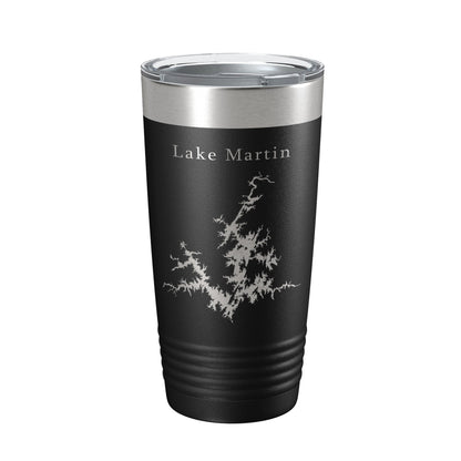 Lake Martin Map Tumbler Travel Mug Insulated Laser Engraved Coffee Cup Alabama 20 oz-0