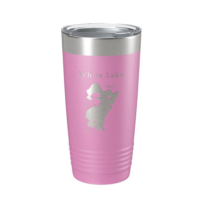 White Lake Map Tumbler Travel Mug Insulated Laser Engraved Coffee Cup Michigan 20 oz-14