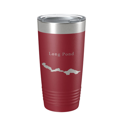 Long Pond Tumbler Lake Map Travel Mug Insulated Laser Engraved Coffee Cup Maine 20 oz-18