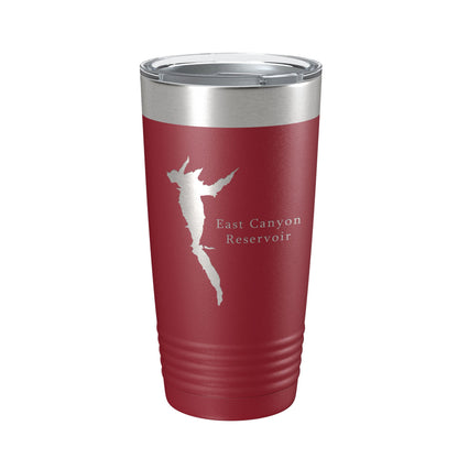East Canyon Reservoir Tumbler Lake Map Travel Mug Insulated Laser Engraved Coffee Cup Utah 20 oz-18