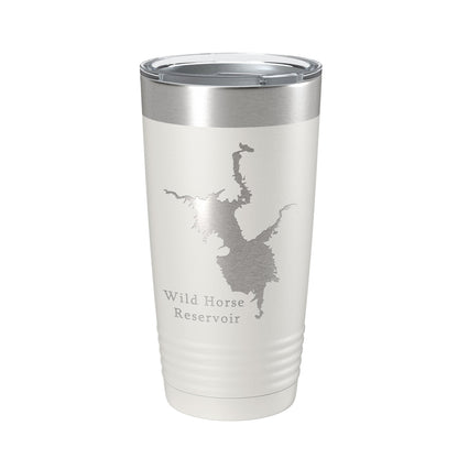Wild Horse Reservoir Tumbler Lake Map Travel Mug Insulated Laser Engraved Coffee Cup Nevada 20 oz-7