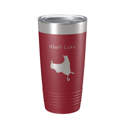 Bluff Lake Map Tumbler Travel Mug Insulated Laser Engraved Coffee Cup Illinois 20 oz-18