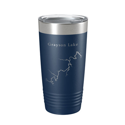 Grayson Lake Map Tumbler Travel Mug Insulated Laser Engraved Coffee Cup Kentucky 20 oz-8