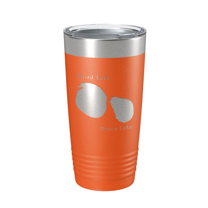 Third and Druce Lakes Map Tumbler Travel Mug Insulated Laser Engraved Coffee Cup Mill Creek Illinois 20 oz-17