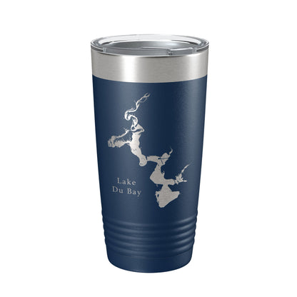 Lake Du Bay Map Tumbler Travel Mug Insulated Laser Engraved Coffee Cup Wisconsin 20 oz-2