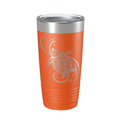Sea Turtle Mandala Tumbler Travel Mug Insulated Laser Engraved Coffee Cup Turtle Zentangle Pattern Design Gift 20 oz-17