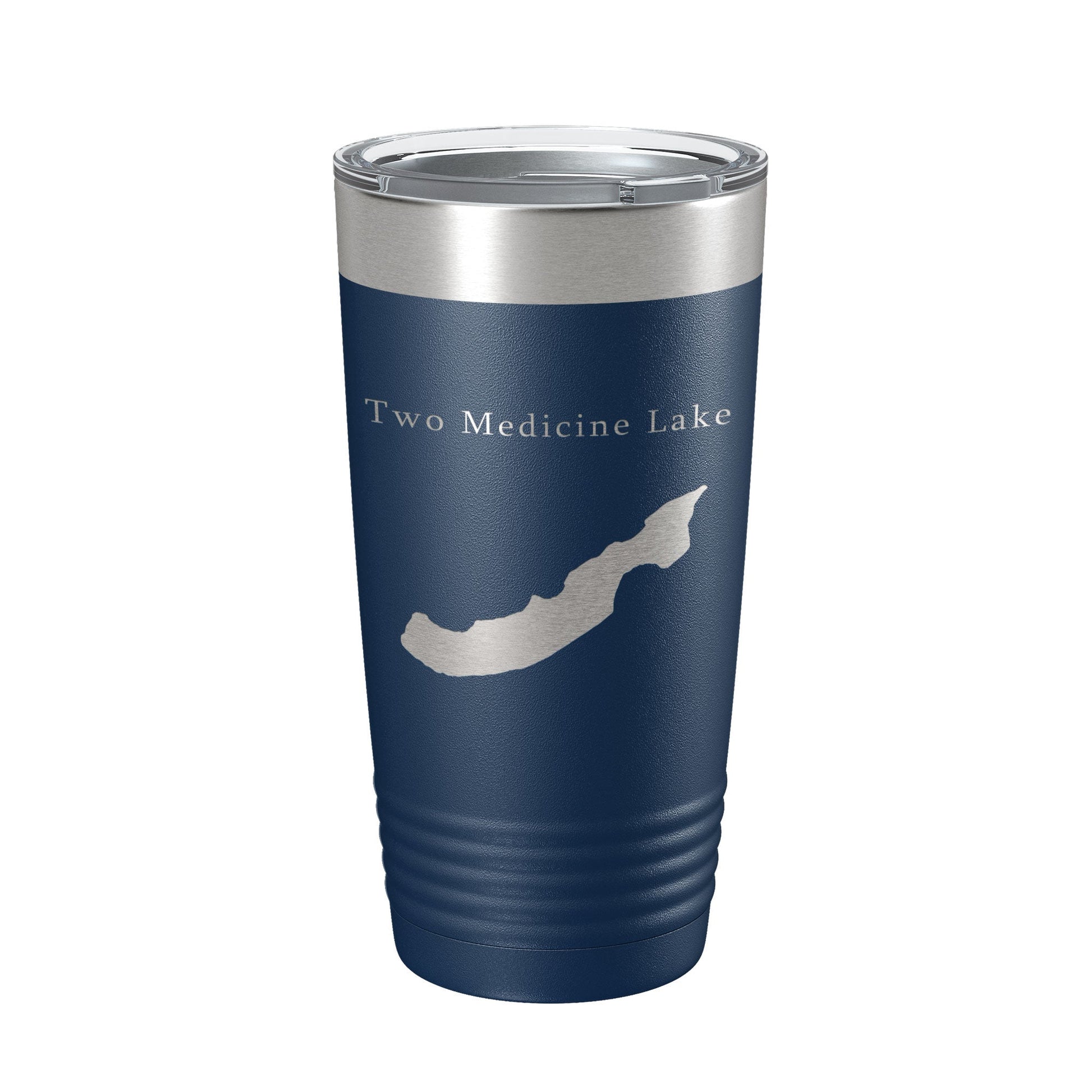 Two Medicine Lake Map Tumbler Travel Mug Insulated Laser Engraved Coffee Cup Montana 20 oz-2