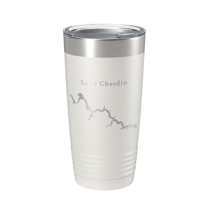 Lake Chesdin Map Tumbler Travel Mug Insulated Laser Engraved Coffee Cup Virginia 20 oz-1