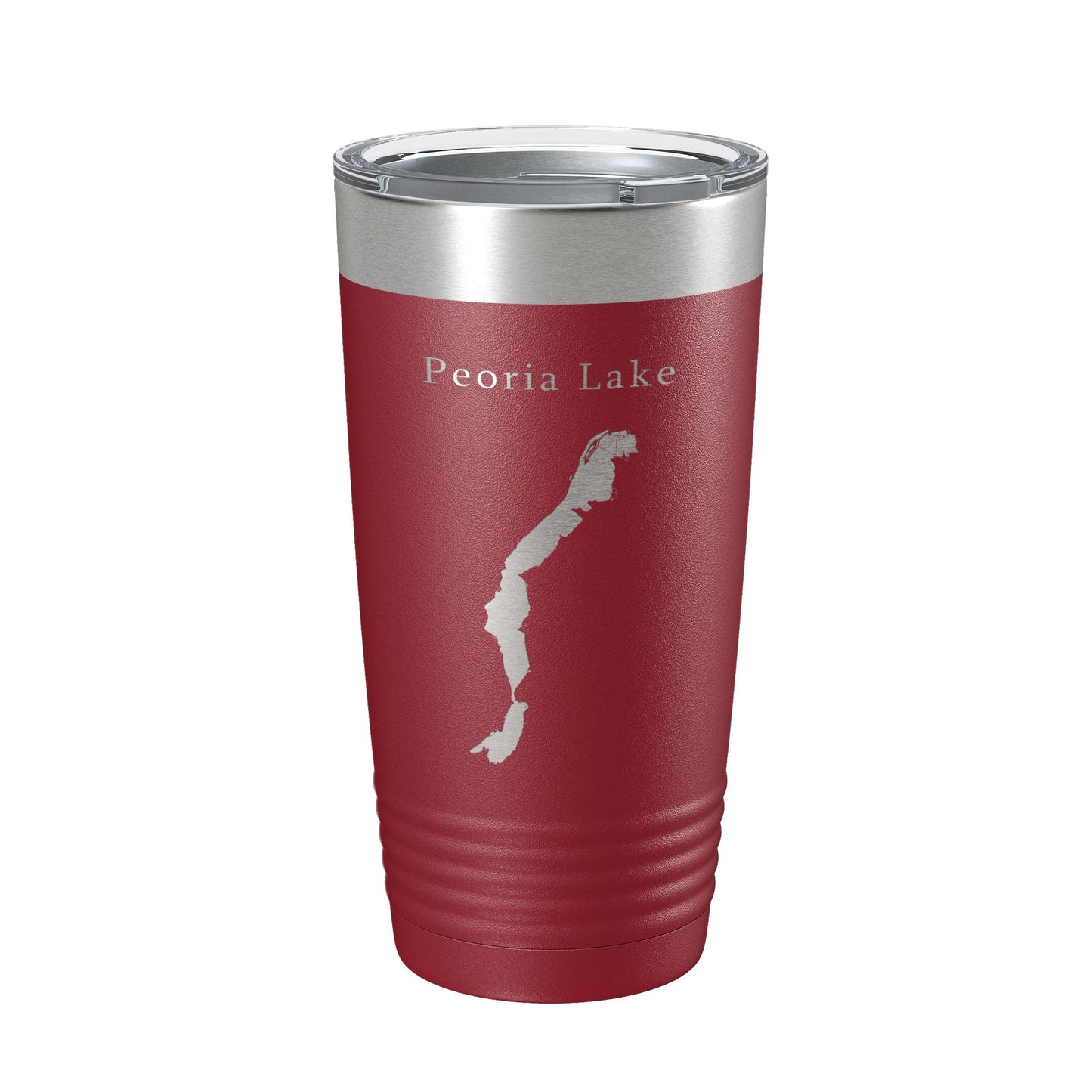 Peoria Lake Map Tumbler Travel Mug Insulated Laser Engraved Coffee Cup Illinois 20 oz-18
