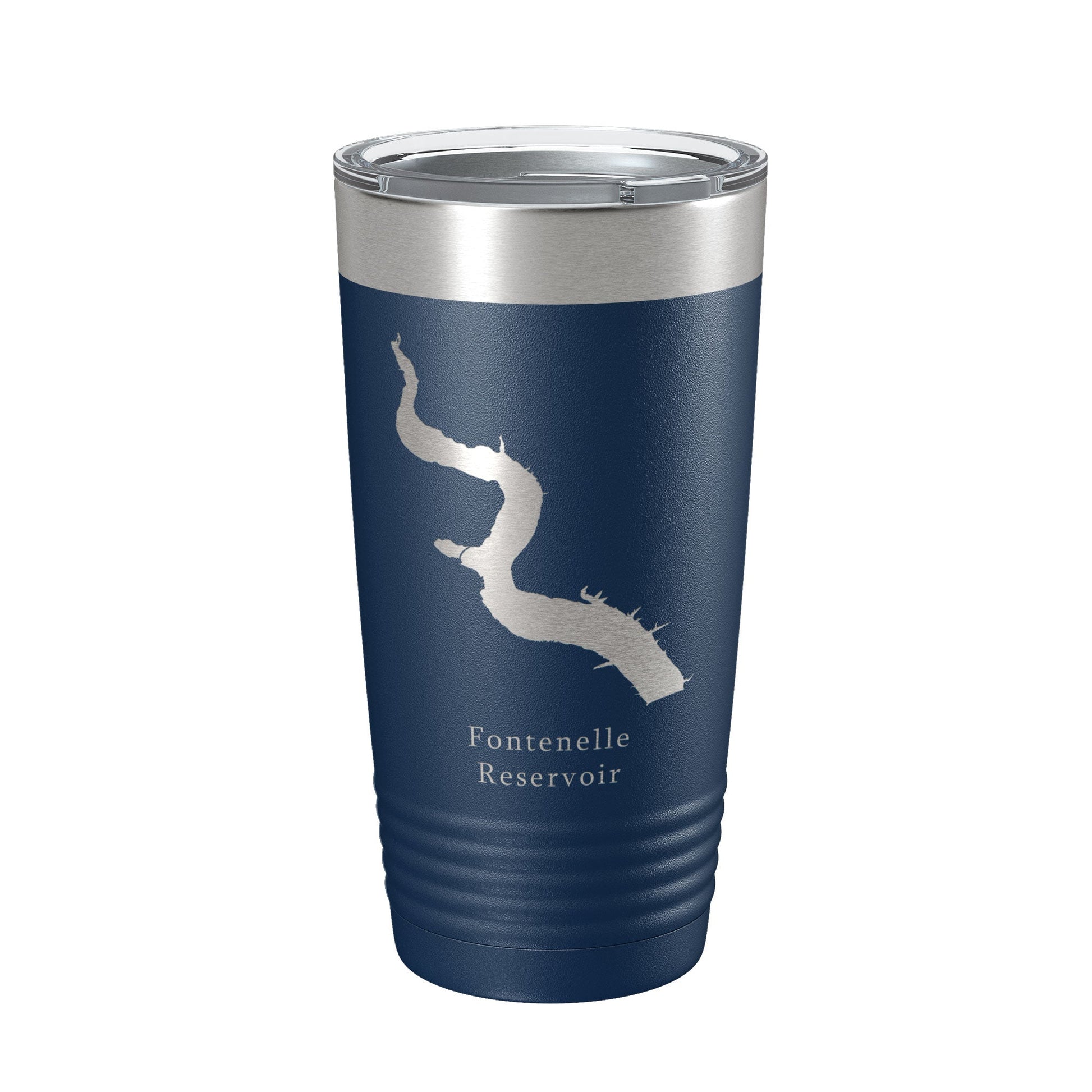 Fontenelle Reservoir Tumbler Lake Map Travel Mug Insulated Laser Engraved Coffee Cup Wyoming 20 oz-2