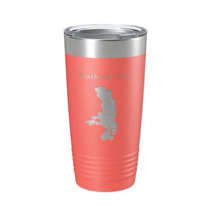 Flathead Lake Map Tumbler Travel Mug Insulated Laser Engraved Coffee Cup Missoula Montana 20 oz-20