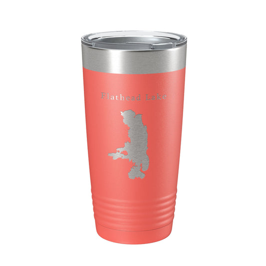 Flathead Lake Map Tumbler Travel Mug Insulated Laser Engraved Coffee Cup Missoula Montana 20 oz-20