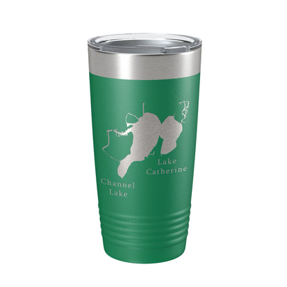 Channel Lake Catherine Lake Map Tumbler Travel Mug Insulated Laser Engraved Coffee Cup Illinois 20 oz-9