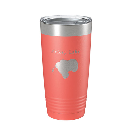 Zukey Lake Map Tumbler Travel Mug Insulated Laser Engraved Coffee Cup Huron River Chain of Lakes Michigan 20 oz-20