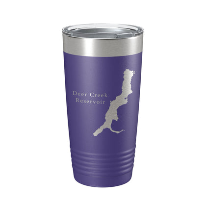Deer Creek Reservoir Tumbler Lake Map Travel Mug Insulated Laser Engraved Coffee Cup Utah 20 oz-15