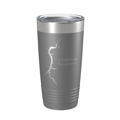 Allegheny Reservoir Tumbler Lake Map Travel Mug Insulated Laser Engraved Coffee Cup Pennsylvania 20 oz-16