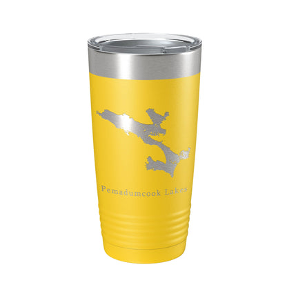 Pemadumcook Chain of Lakes Map Tumbler Travel Mug Insulated Laser Engraved Coffee Cup South Twin Ambajejus Maine 20 oz-4