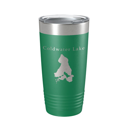 Coldwater Lake Map Tumbler Travel Mug Insulated Laser Engraved Coffee Cup Michigan 20 oz-9
