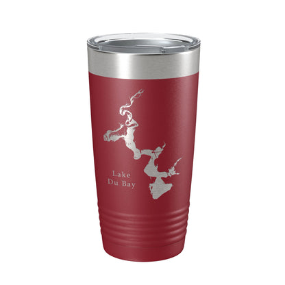Lake Du Bay Map Tumbler Travel Mug Insulated Laser Engraved Coffee Cup Wisconsin 20 oz-18
