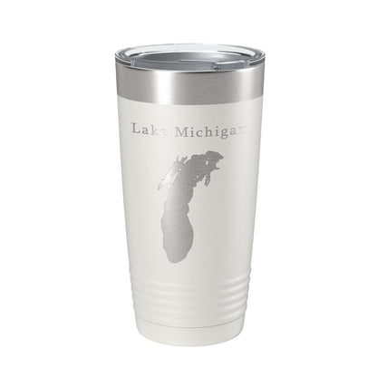 Lake Michigan Map Tumbler Travel Mug Insulated Laser Engraved Coffee Cup Illinois Wisconsin Indiana Michigan 20 oz-1