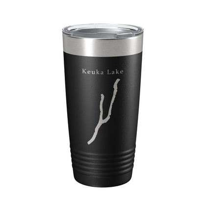 Keuka Lake Map Tumbler Travel Mug Insulated Laser Engraved Coffee Cup New York 20 oz-0