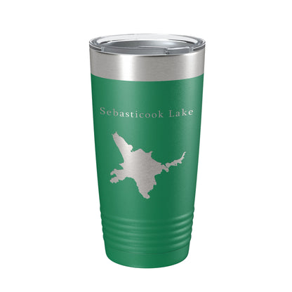 Sebasticook Lake Map Tumbler Travel Mug Insulated Laser Engraved Coffee Cup Maine 20 oz-9