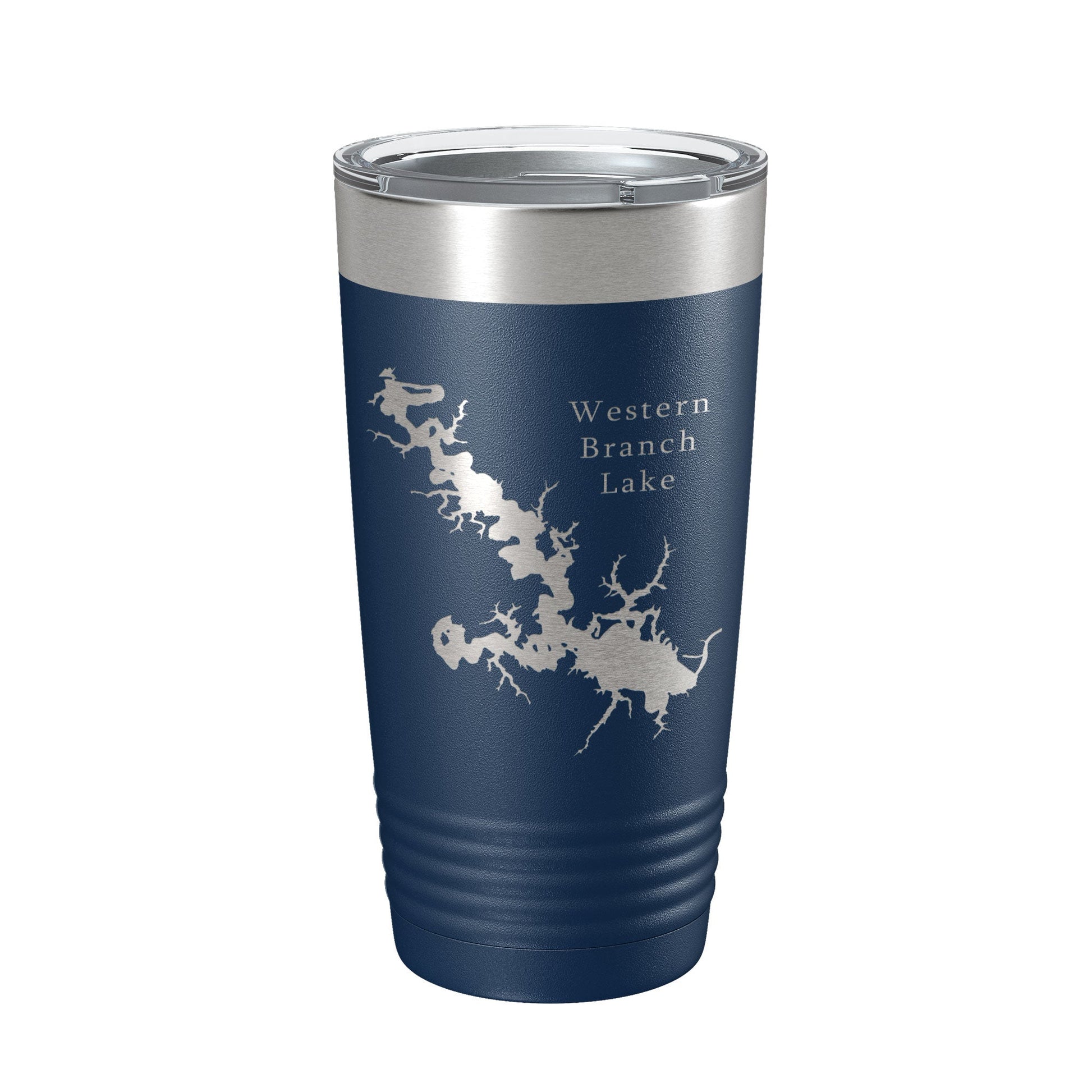Western Branch Lake Reservoir Map Tumbler Travel Mug Insulated Laser Engraved Coffee Cup Suffolk Virginia 20 oz-2