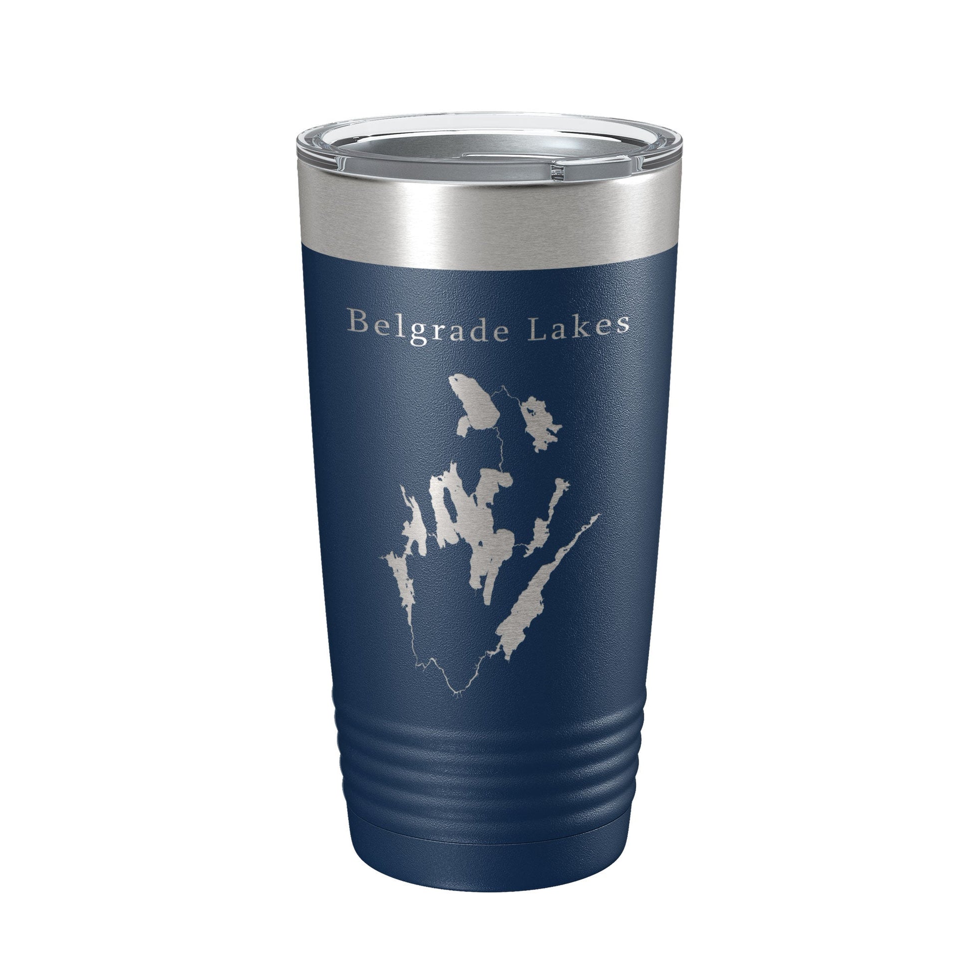 Belgrade Lakes Map Tumbler Travel Mug Insulated Laser Engraved Coffee Cup Maine 20 oz-2