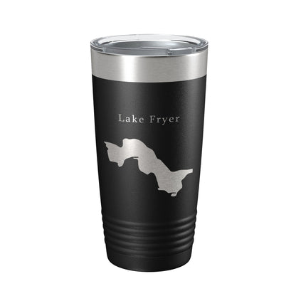 Lake Fryer Map Tumbler Travel Mug Insulated Laser Engraved Coffee Cup Texas 20 oz-0