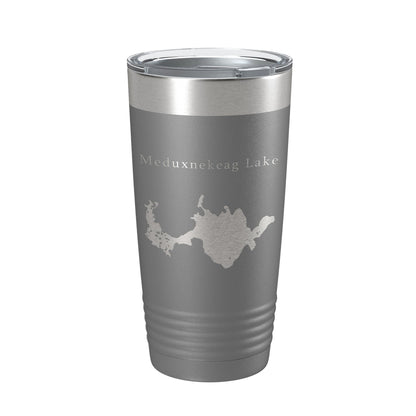 Meduxnekeag Lake Map Tumbler Travel Mug Insulated Laser Engraved Coffee Cup Maine 20 oz-16