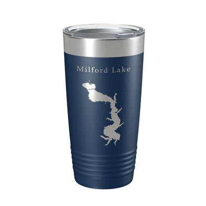 Milford Lake Map Tumbler Travel Mug Insulated Laser Engraved Coffee Cup Kansas 20 oz-8