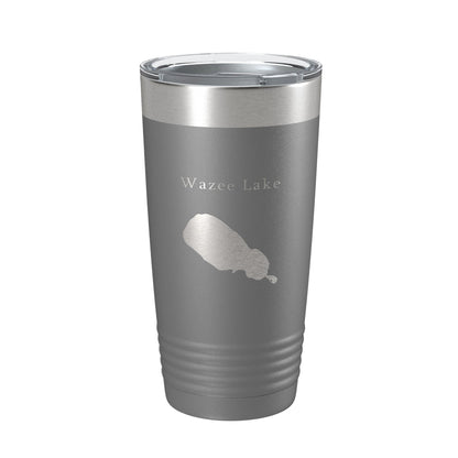 Wazee Lake Map Tumbler Travel Mug Insulated Laser Engraved Coffee Cup Wisconsin 20 oz-16