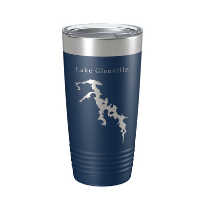 Lake Glenville Map Tumbler Travel Mug Insulated Laser Engraved Coffee Cup North Carolina 20 oz-8