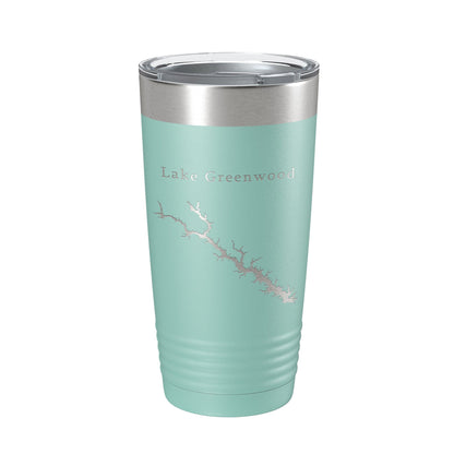 Lake Greenwood Map Tumbler Travel Mug Insulated Laser Engraved Coffee Cup South Carolina 20 oz-12