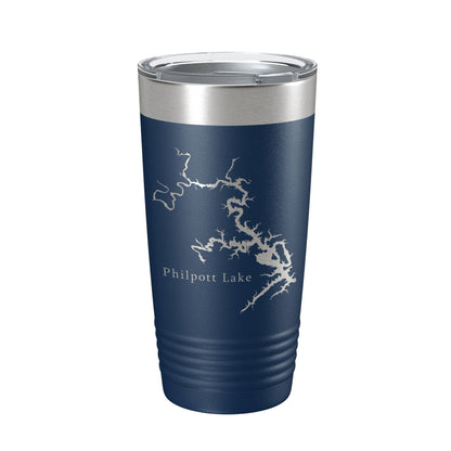 Philpott Lake Map Tumbler Travel Mug Insulated Laser Engraved Coffee Cup Virginia 20 oz-2