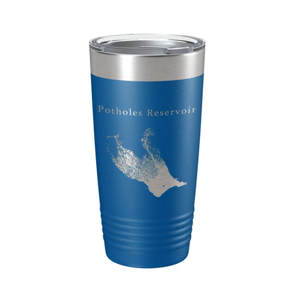 Potholes Reservoir Tumbler Lake Map Travel Mug Insulated Laser Engraved Coffee Cup Washington 20 oz-6